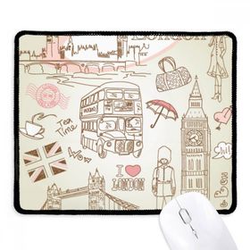 Dıythinker Siyah I Love London Britain Big Ben Otobüs Kaymaz Fare Altlığı