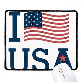 Dıythinker Siyah I Love USA America Bayrak Kültürü Kaymaz Fare Altlığı