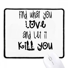 Dıythinker Siyah İngilizce Kelime Tasarımı Love And Kill Kaymaz Fare Altlığı