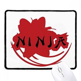 Dıythinker Siyah Japonya Ninja Kelimeler Sakura Silüeti Kaymaz Fare Altlığı