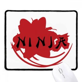 Dıythinker Siyah Japonya Ninja Kelimeler Sakura Silüeti Kaymaz Fare Altlığı