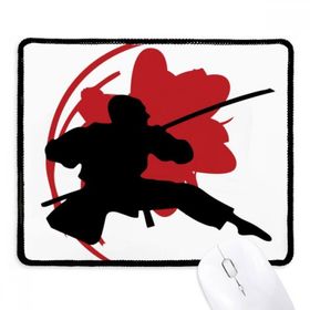 Dıythinker Siyah Japonya Samuray Sakura Silüeti Asya Kaymaz Fare Altlığı