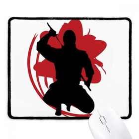 Dıythinker Siyah Japonya Samuray Sakura Silüeti İllüstrasyon Kaymaz Fare Altlığı