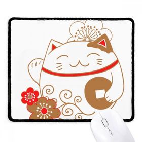 Dıythinker Siyah Japonya Şanslı Şans Kedi Çiçek Bakır Kaymaz Fare Altlığı