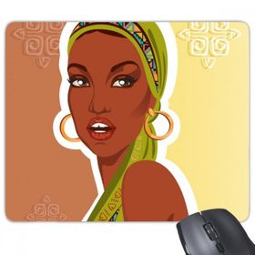 Dıythinker Siyah Kadın İllüstrasyon Afrika Seksi Aborijin Baskılı Dikdörtgen Kaymaz Kauçuk Mouse Pad