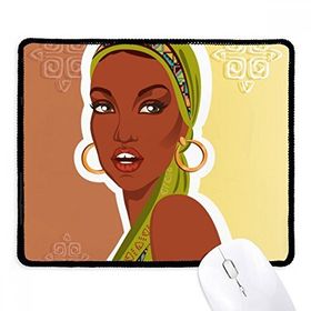 Dıythinker Siyah Kadın İllüstrasyon Afrikalı Seksi Aborijin Kaymaz Siyah Başlıklı Kenarlar Mouse Pad
