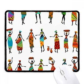 Dıythinker Siyah Kadın Totems Afrika Elbiseleri Kaymaz Siyah Başlıklı Kenarlar Mouse Pad