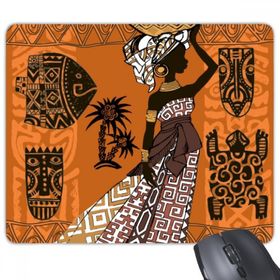 Dıythinker Siyah Kadın Totems Afrika Seksi Aborijin Baskılı Dikdörtgen Kaymaz Kauçuk Mouse Pad