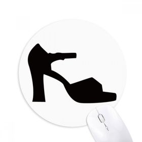 Dıythinker Siyah Kadın Yüksek Topuklu Siluet Desenli Baskılı Yuvarlak Kaymaz Kauçuk Mouse Pad