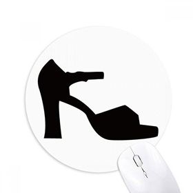 Dıythinker Siyah Kadın Yüksek Topuklu Siluet Desenli Baskılı Yuvarlak Kaymaz Kauçuk Mouse Pad