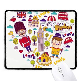 Dıythinker Siyah Kalp Şeklinde Kırmızı Telefon Kabini Britanya BK Kaymaz Fare Altlığı