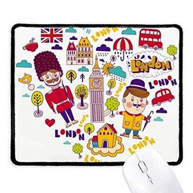 Dıythinker Siyah Kalp Şeklinde Kırmızı Telefon Kabini Britanya BK Kaymaz Fare Altlığı