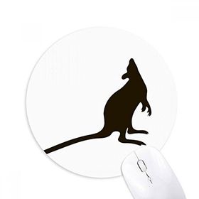 Dıythinker Siyah Kanguru Hayvan Portrayal Baskılı Yuvarlak Kaymaz Kauçuk Mouse Pad