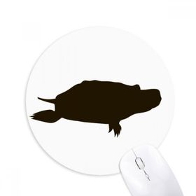 Dıythinker Siyah Kaplumbağa Hayvan Portrayal Baskılı Yuvarlak Kaymaz Kauçuk Mouse Pad