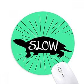 Dıythinker Siyah Kaplumbağa Hayvan Silüeti Doğal Baskılı Yuvarlak Kaymaz Kauçuk Mouse Pad