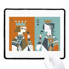 Dıythinker Siyah Kartları İllüstrasyon K Q Desenli Kaymaz Fare Altlığı