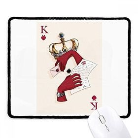 Dıythinker Siyah Kartları Kalp K Desenli Kaymaz Fare Altlığı