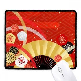 Dıythinker Siyah Katlanır Fan Sakura Desenli Geometri Kaymaz Fare Altlığı