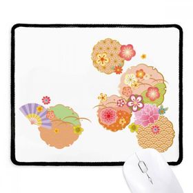 Dıythinker Siyah Katlanır Fan Sakura Desenli Geometri Kaymaz Fare Altlığı