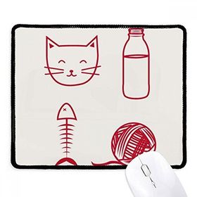 Dıythinker Siyah Kedi Balık Yünü Top Şişe Kaymaz Fare Altlığı