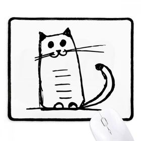 Dıythinker Siyah Kedi Gülümseyen Siyah Çizgi Kaymaz Fare Altlığı