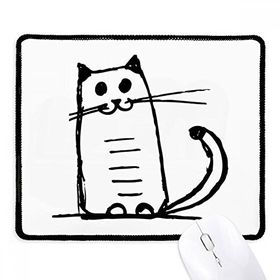 Dıythinker Siyah Kedi Gülümseyen Siyah Çizgi Kaymaz Fare Altlığı