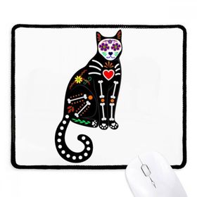 Dıythinker Siyah Kedi Kemik Kalp Cadılar Bayramı Korku Atmosfer Kaymaz Fare Altlığı