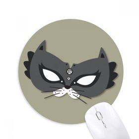 Dıythinker Siyah Kedi Maskesi Happy Carnival Of Venice Baskılı Yuvarlak Kaymaz Kauçuk Mouse Pad