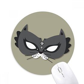 Dıythinker Siyah Kedi Maskesi Happy Carnival Of Venice Baskılı Yuvarlak Kaymaz Kauçuk Mouse Pad