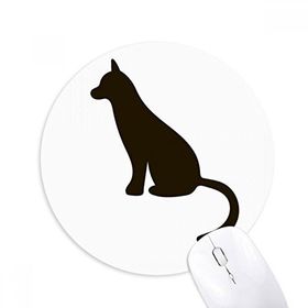 Dıythinker Siyah Kedi Sevimli Hayvan Portrayal Baskılı Yuvarlak Kaymaz Kauçuk Mouse Pad