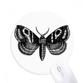 Dıythinker Siyah Kelebek Basit Desenli Baskılı Yuvarlak Kaymaz Kauçuk Mouse Pad