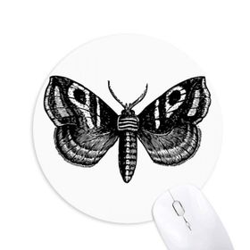 Dıythinker Siyah Kelebek Basit Desenli Baskılı Yuvarlak Kaymaz Kauçuk Mouse Pad