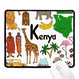 Dıythinker Siyah Kenya Landscap Hayvanlar Ulusal Bayrak Kaymaz Fare Altlığı