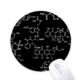 Dıythinker Siyah Kimyasal Moleküler Yapı İllüstrasyon Baskılı Yuvarlak Kaymaz Kauçuk Mouse Pad