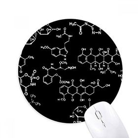 Dıythinker Siyah Kimyasal Moleküler Yapı İllüstrasyon Baskılı Yuvarlak Kaymaz Kauçuk Mouse Pad
