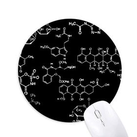 Dıythinker Siyah Kimyasal Moleküler Yapı İllüstrasyon Baskılı Yuvarlak Kaymaz Kauçuk Mouse Pad