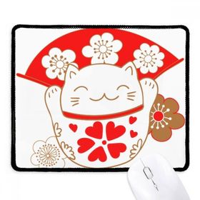 Dıythinker Siyah Kiraz Çiçekleri Şanslı Şans Kedi Japonya Kaymaz Fare Altlığı