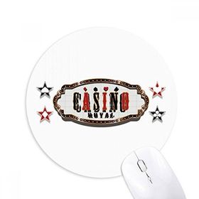 Dıythinker Siyah Kırmızı Casino Tabela Desenli Baskılı Yuvarlak Kaymaz Kauçuk Mouse Pad