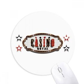 Dıythinker Siyah Kırmızı Casino Tabela Desenli Baskılı Yuvarlak Kaymaz Kauçuk Mouse Pad