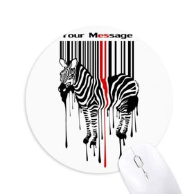 Dıythinker Siyah Kırmızı Çizgili Kod Grafiti Zebra Baskılı Yuvarlak Kaymaz Kauçuk Mouse Pad