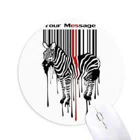 Dıythinker Siyah Kırmızı Çizgili Kod Grafiti Zebra Baskılı Yuvarlak Kaymaz Kauçuk Mouse Pad