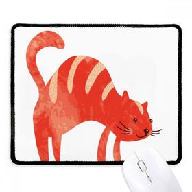 Dıythinker Siyah Kırmızı Gülümseyen Şişman Kedi Hayvan Suluboya Kaymaz Fare Altlığı