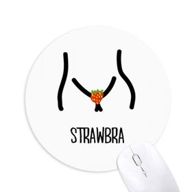 Dıythinker Siyah Kırmızı Komik Çilek Çizimi Baskılı Yuvarlak Kaymaz Kauçuk Mouse Pad
