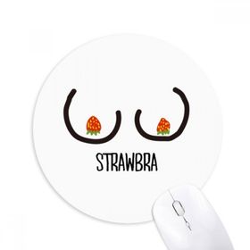 Dıythinker Siyah Kırmızı Komik Çilek Çizimi Baskılı Yuvarlak Kaymaz Kauçuk Mouse Pad