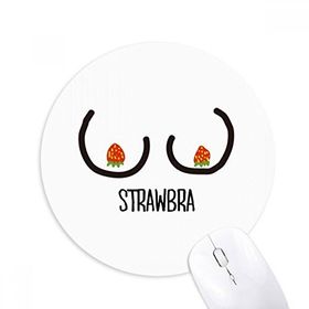 Dıythinker Siyah Kırmızı Komik Çilek Çizimi Baskılı Yuvarlak Kaymaz Kauçuk Mouse Pad