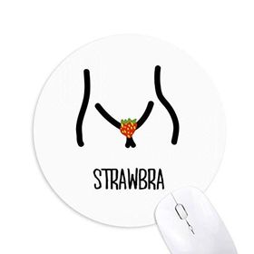Dıythinker Siyah Kırmızı Komik Çilek Çizimi Baskılı Yuvarlak Kaymaz Kauçuk Mouse Pad