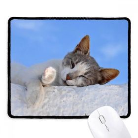 Dıythinker Siyah Kitty Cat Pet Relax Sleep Animal Sevimli Kaymaz Fare Altlığı