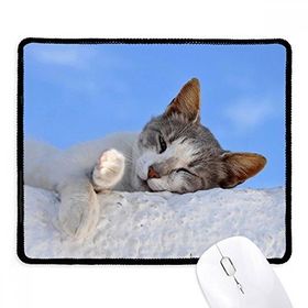 Dıythinker Siyah Kitty Cat Pet Relax Sleep Animal Sevimli Kaymaz Fare Altlığı