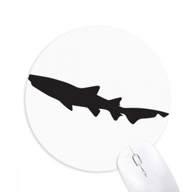 Dıythinker Siyah Köpekbalığı Biyoloji Balık Silüeti Baskılı Yuvarlak Kaymaz Kauçuk Mouse Pad