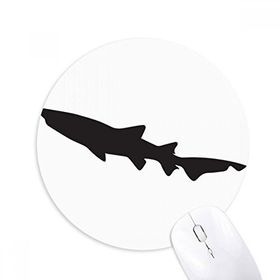 Dıythinker Siyah Köpekbalığı Biyoloji Balık Silüeti Baskılı Yuvarlak Kaymaz Kauçuk Mouse Pad